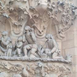 More of the Nativity facade. Apparently Gaudi used workers/friends faces in his work