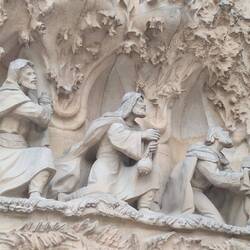 The 3 kings on the Nativity facade which is the entry point