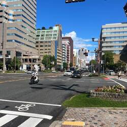 Downtown Hiroshima at the start of our walk.