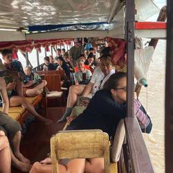 Crowded boat. Lots of internal backpackers