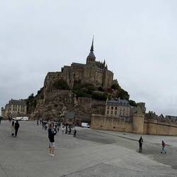 Closer photo. Church at the top, village down below