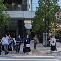 Wait for the green man - at Osaka station