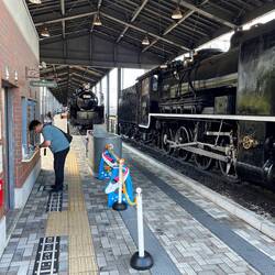 Entering the train museum
