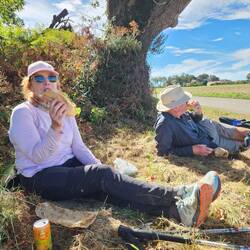 Enjoying that baguette!