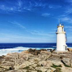 Leuchtturm und Kirche bei Muxia