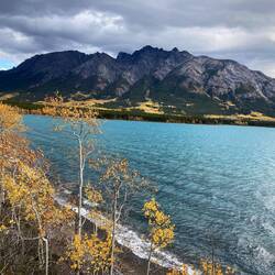 Herbstfarben treffen auf Bergmassiv – Natur im Einklang.
