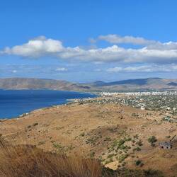 Half way up to Platanistos looking back at our harbour.