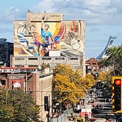 Mural in Montreal honoring Quebec cyclist Hugo Houle
