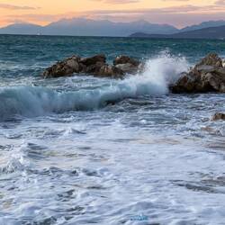 Abendstimmung am Strand von Ksamil