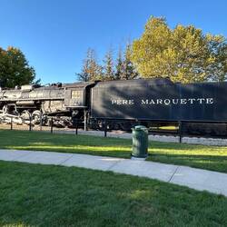 Pere Marquette is the name of a Michigan railroad of old. An old French priest may be in the story.