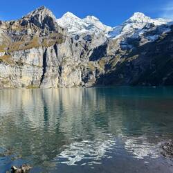 View of the lake from the waterline