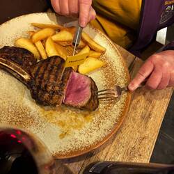 Perfect medium steak