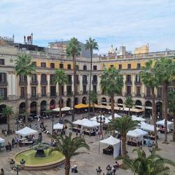 A view from our room onto Placa Reial