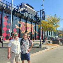Jared and Unur vorm Alumni Stadium