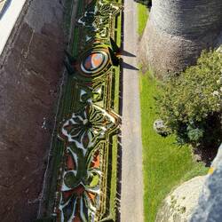 The old moat is now a garden