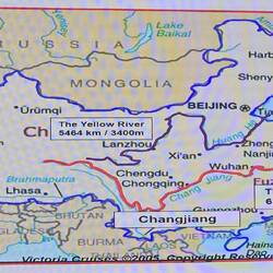 Overview of China and its major rivers.