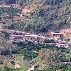 On the return drive: a seemingly deserted section of buildings.