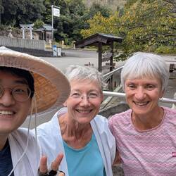 Pauline, Japanese cyclist Shu and me
