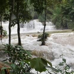 In the dry season the water is clear. And much lower