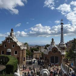Looking down from the steps