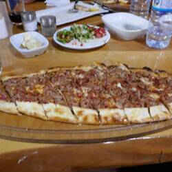 Turkish pizza - the base and pizza all made as I watched. Wood-fired oven