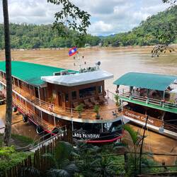 Fancy boats on the Mekong