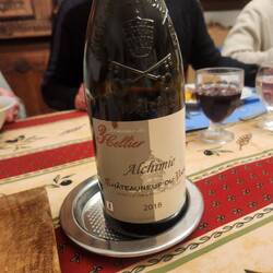 The red wine flowing