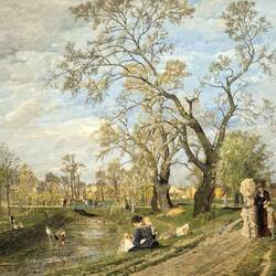 Beautiful painting of Prater, where we are staying. Tina Blaau 1882