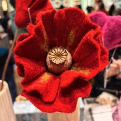 Felt poppy in the museum shop.