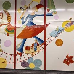Lovely mural in our U station reflecting the Amusement Park.