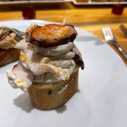 Octopus and cream cheese