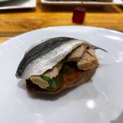 Tuna, pickled anchovy, pickles