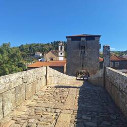 View on the bridge and the fortified tower where you made the payment.