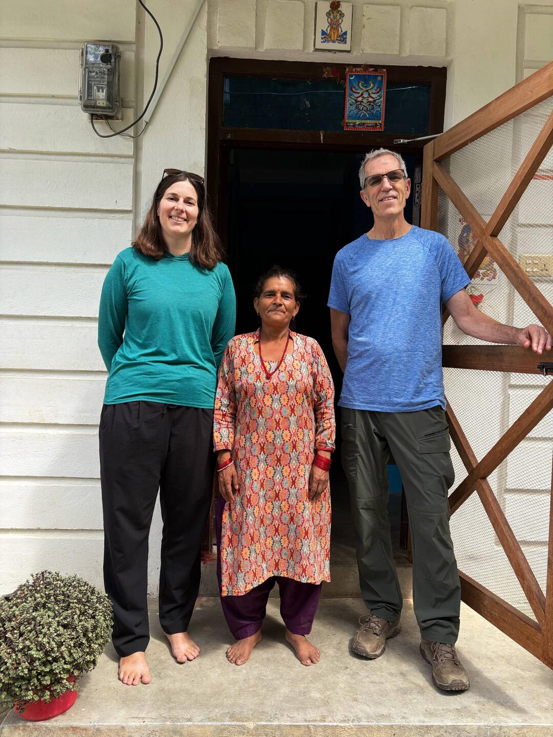 Volunteer at home with host mother