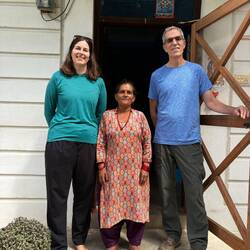 Volunteer at home with host mother