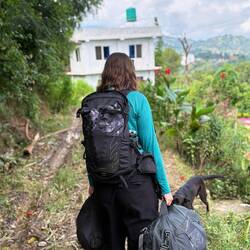 Volunteer coming home after a few days away