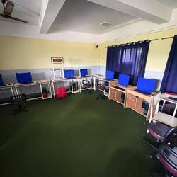 The small computer lab, mostly old computers.