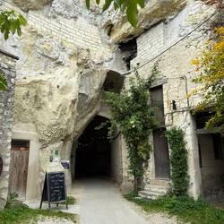 Cave where stone was cut to build Chinon castle, now a wine cellar