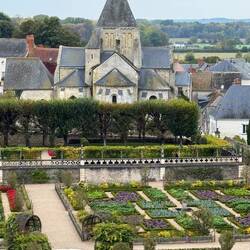 Romanesque church next to the gardens