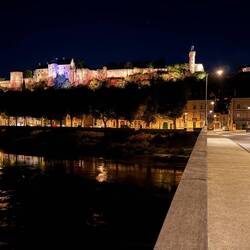 Chinon Castle at night. It is huge. Henry the second spent and lot of time here in the 1100s