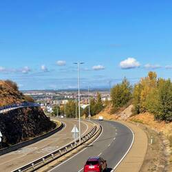 León in the distance. Lots of city walking today.