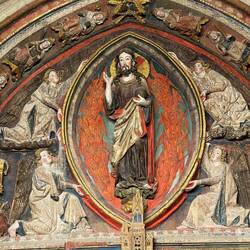 Imagine when these cathedrals were covered in their original paint, little of which survives today.