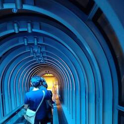 Mit dem Elevator 3 Stockwerke runter