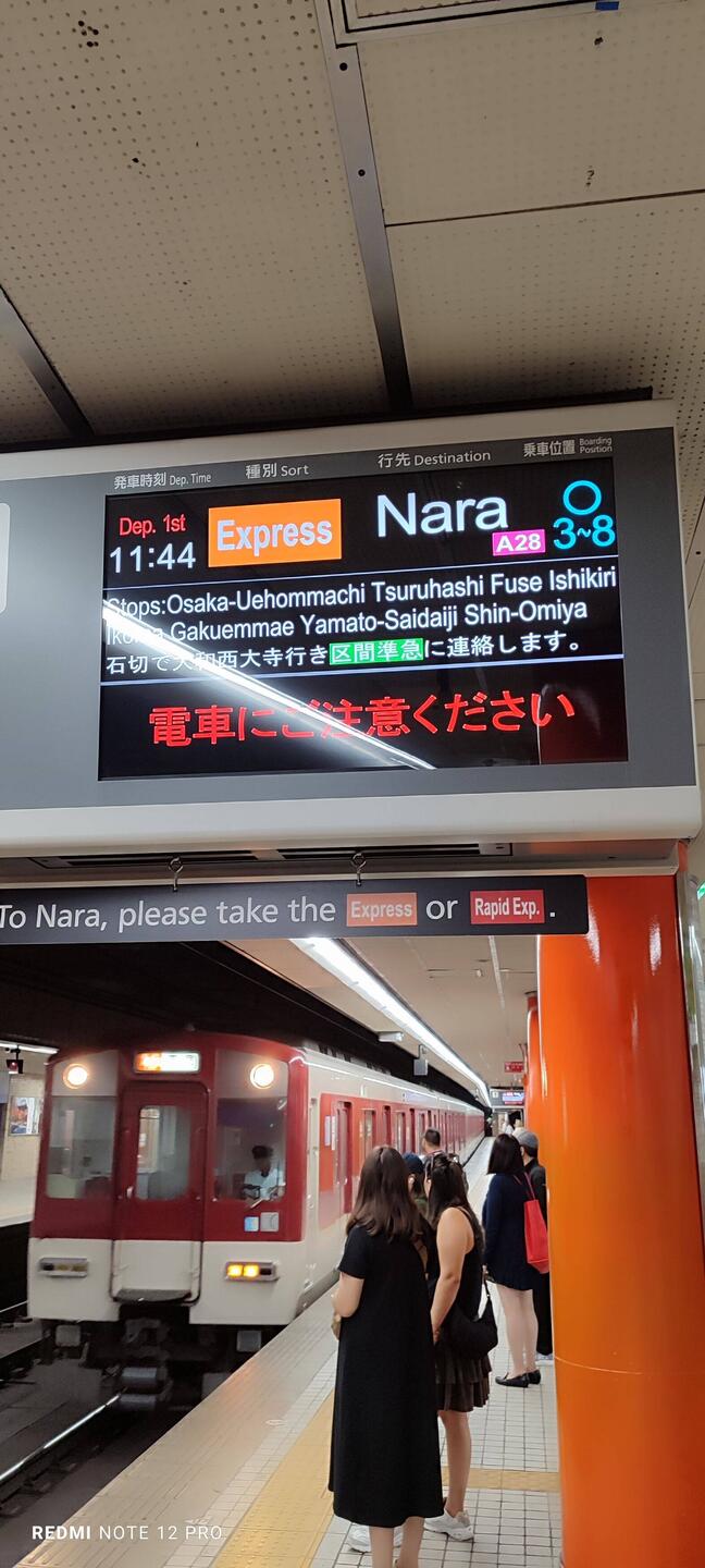 Abfahrt von Osaka nach Nara