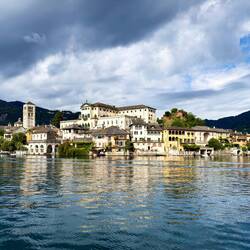 We begin today's sightseeing at Isola di San Giulio, Italy.