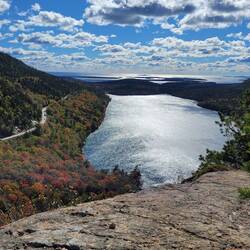 View of Jordan Pond from above