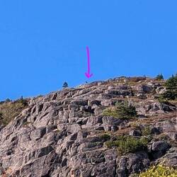 Expand pic to see Sean heading to Bubble Rock