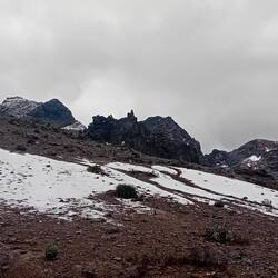 Old cairns marking the pass.