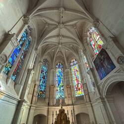 Chapel. Windows were damaged during the war