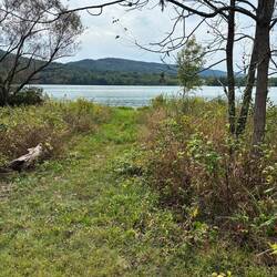 Lake with Poconos in background